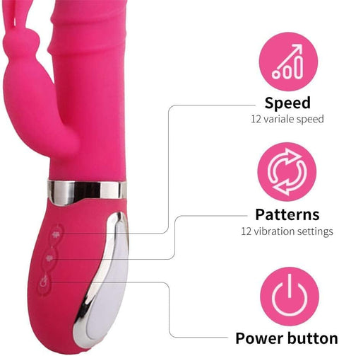 12 Powerful Modes Adult Toys Handheld Toys Realistic Thrusting Massage Vibrating Tool for Women Waterproof Rechargeable Bullet Tools Game