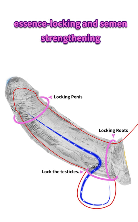 Threaded mace Condom Male Condom Adult Lock fine Ring Crystal Sleeve